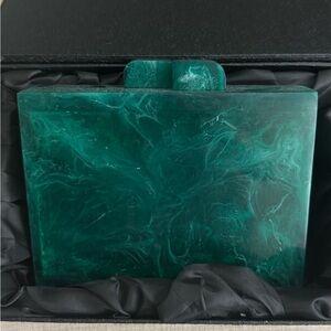Ramla Resin Clutch / Bag With Marble Finish - Emerald